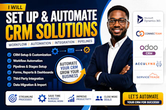 setup dynamics 365 connecteam odoo CRM acculynx servicetrade automation