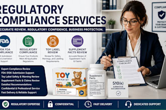 do regulatory compliance, 510k fda compliance, toy label review, supplement fact