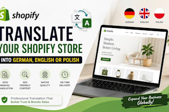 translate your shopify store into german, english or polish