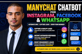 manychat chatbot facebook whatsapp dm automation setup