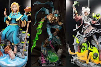 resin print and paint anime figure 3d miniature action figure 3d statue stl file
