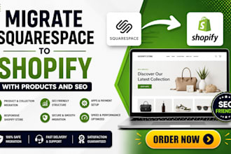 squarespace to shopify migration with products SEO and full setup