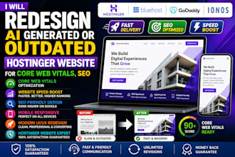 redesign ai generated or outdated hostinger website for core web vitals, seo