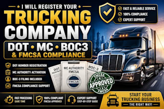 register your trucking company dot mc boc 3 and fmcsa compliance