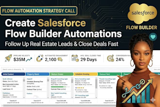 create salesforce flow builder automation followup real estate leads close deal