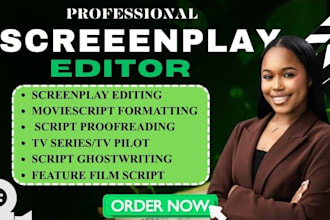 ghostwrite and edit movie script, screenplay, TV series, scriptwriting