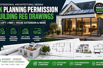 do UK building regulation and planning permission plans for  conversions