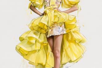draw fashion illustration , sketch , model