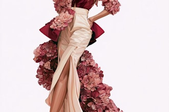 create a simple fashion illustration