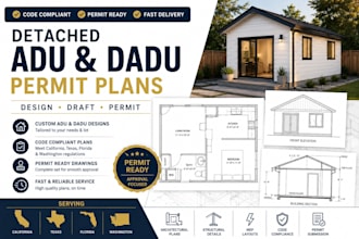 design detached adu, dadu permit plans for california texas florida, washington