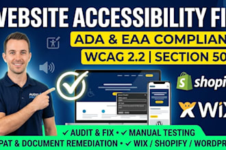 fix wcag accessibility eaa ada web compliance audit for shopify wix wordpress