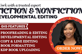 do developmental editing and book editing for fiction or nonfiction books