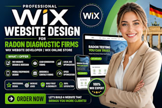design radon diagnostic firms wix website wix website developer wix online store