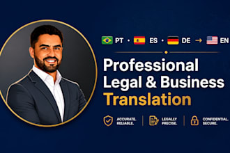 professionally translate pt, es, de business docs to english
