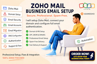 setup zoho mail business email for your company, domain authentication