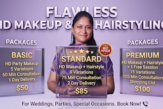party hd makeup with professional hairstyle