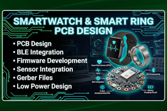 design smartwatch, smart ring pcb, ble, sensors, firmware