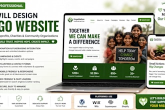 design ngo website nonprofit charity fundraising website