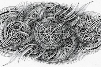 create cyber sigilism and tribal for clothing and tatto
