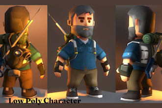 create low poly 3d game assets for unreal engine and unity