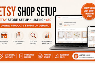 setup etsy shop with etsy product etsy listing etsy digital product, etsy SEO