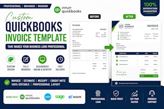 design branded quickbooks invoice template for your business