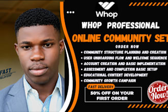 setup whop community whop online course whop management