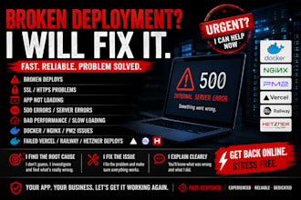fix broken nextjs node vps nginx deployment issues within 24h