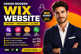 design wix website, redesign wix website, wix booking website and wix site clone