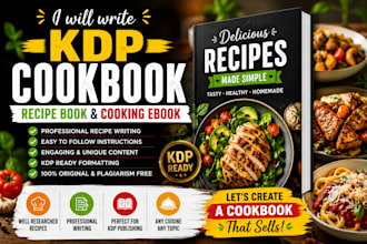 write KDP cookbook, recipe book and cooking ebook