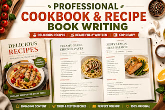 write KDP cookbook, recipe book and cooking ebook