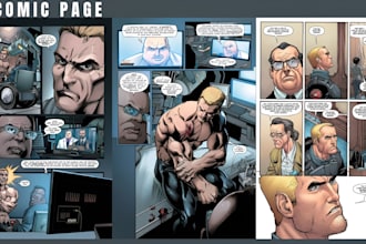 do comic book page, graphic novel, comic strip, comic illustration story board