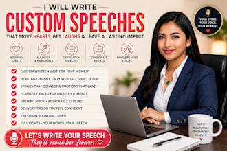 write a professional custom speech, toast, or script for your special event
