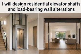 design residential elevator shafts and load bearing wall alterations