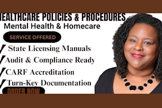 set up homecare, mental health, carf with licensing policy and procedure manual