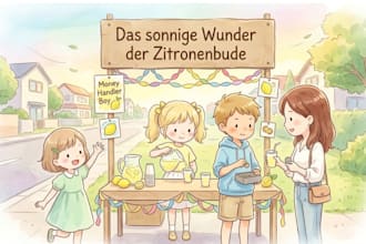 erstelle handgezeichnete aquarell kinderbuchillustration
