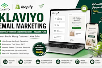 setup klaviyo email marketing, shopify automation, abandaoned cart, welcome flow
