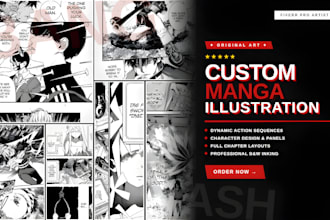 draw anime manga comic pages anime illustration  webtoon art as your mangaka