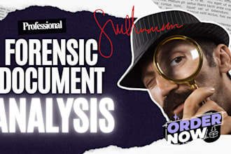 do forensic document analysis, fraud examination, image examination and report