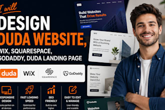 design duda website, wix, squarespace, godaddy, duda landing page