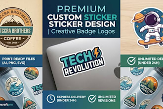 do custom sticker design and badge logo