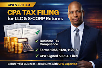 prepare and efile us llc, s corp, and c corp tax returns with cpa verification