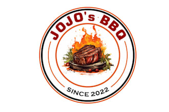 make american BBQ restaurant logo for meat lovers in japan