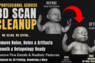 fix clean up and repair stl mesh error 3d scans model for 3d printing