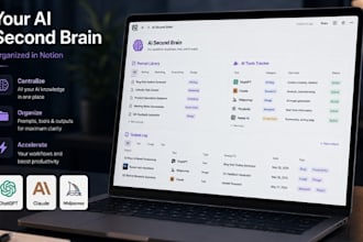 build notion second brain system to organize ai prompts, tools and outputs