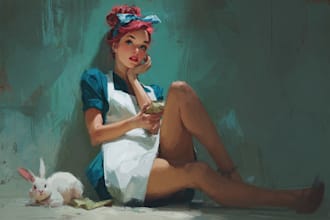 draw anime pin up girl character art and cute retro waifu
