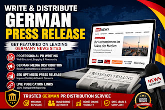write and distribute a german press release to leading germany news sites