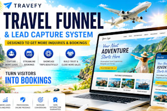 build travefy travel funnel landing page booking system and leads capture system