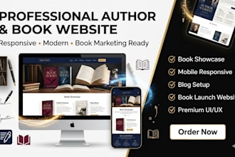 professional author website book showcase website responsive book launch website