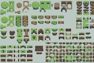 pixel art top down tileset tilemap game background asset rpg maker asset